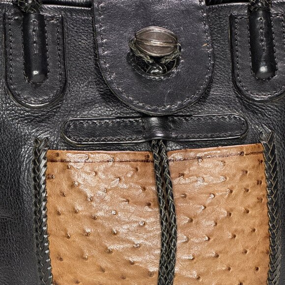 Artisan El Cuero del Toro Tote, Braided, Ostrich Texture Panel - Picture 4 of 13